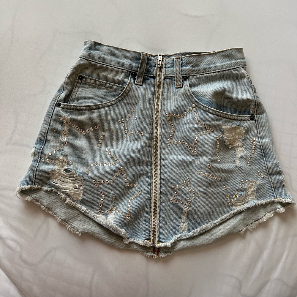 carmar denim star skirt